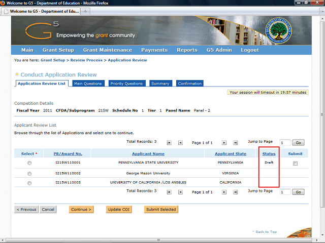 Screen image of this step