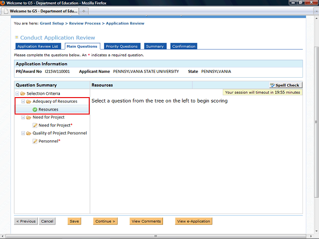 Screen image of this step