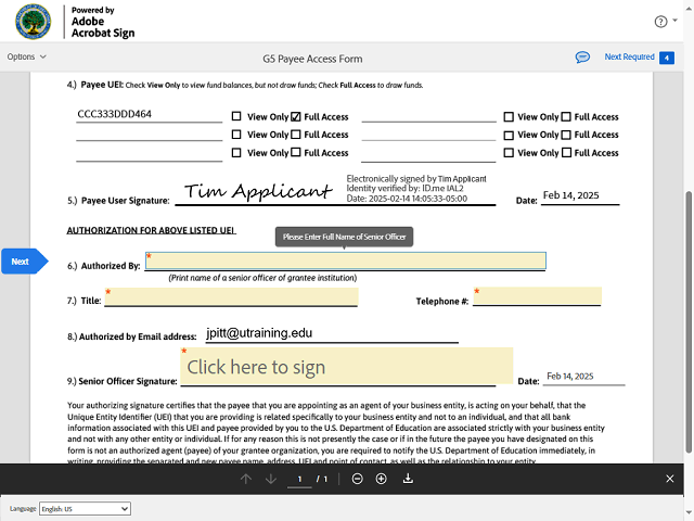 Screen image of this step