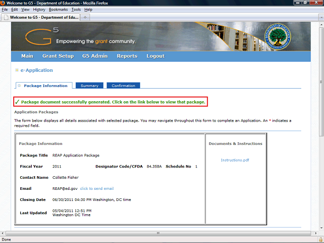 Screen image of this step
