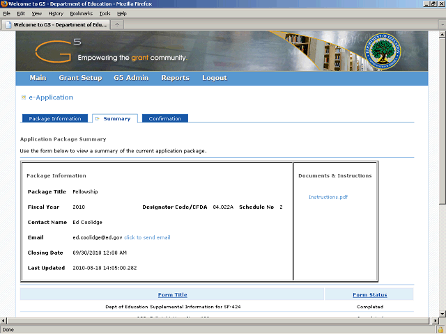 Screen image of this step