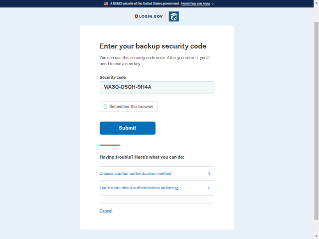 Login gov Authentication For External Users Step 29