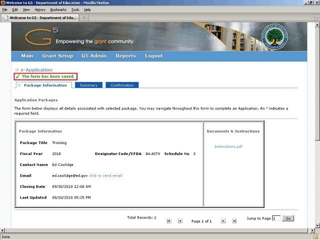 Screen image of this step