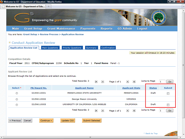 Screen image of this step