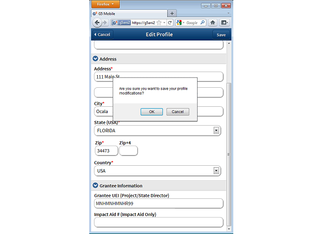 Screen image of this step