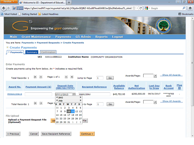 Screen image of this step