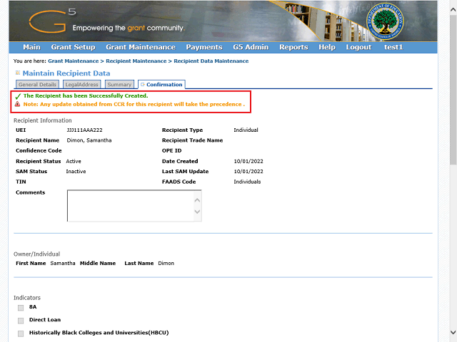 Screen image of this step