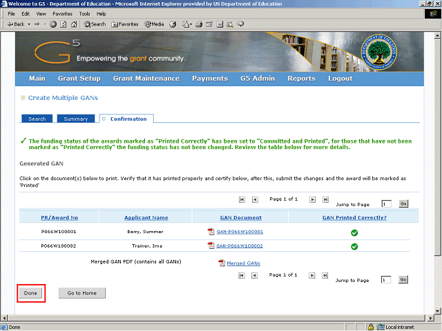 Screen image of this step
