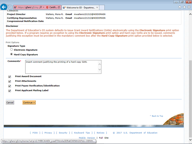 Screen image of this step