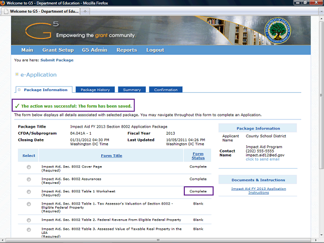 Screen image of this step