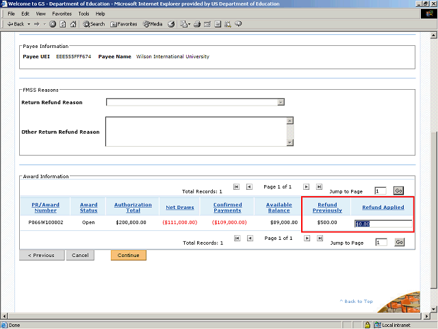 Screen image of this step