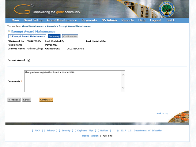 Screen image of this step