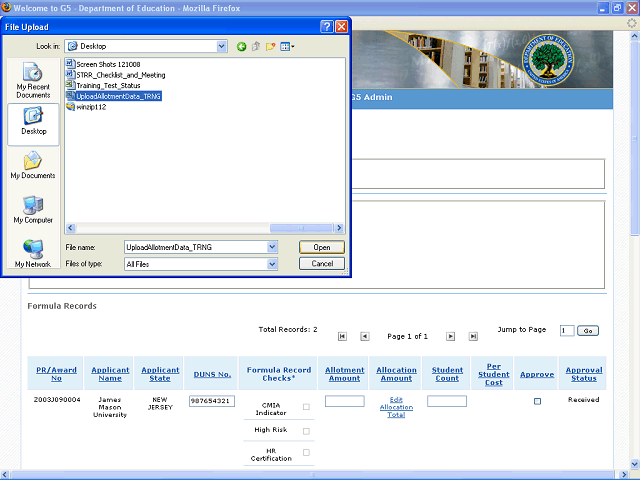 Screen image of this step
