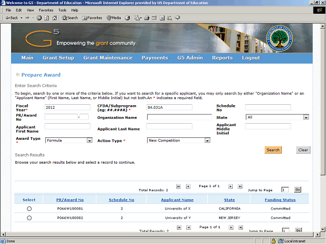 Screen image of this step