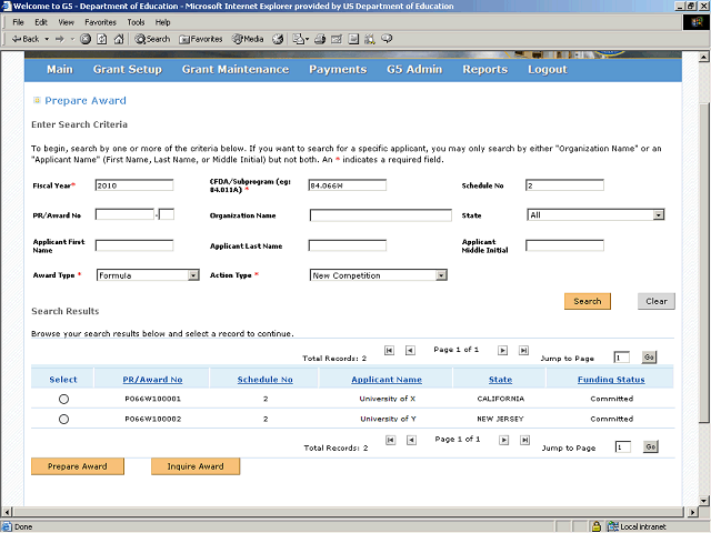 Screen image of this step