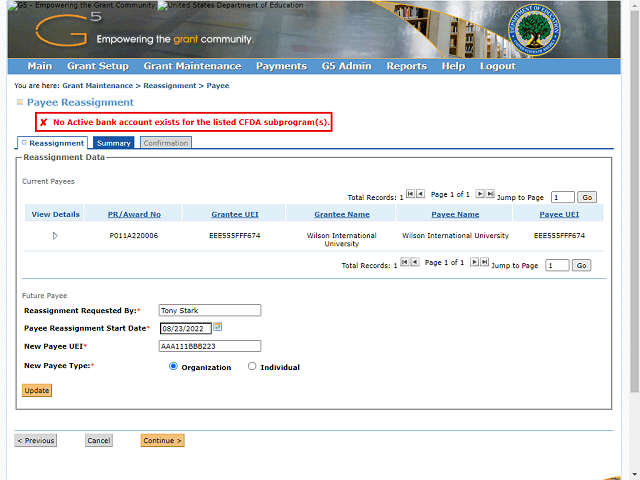 Screen image of this step