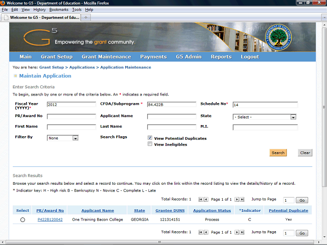 Screen image of this step