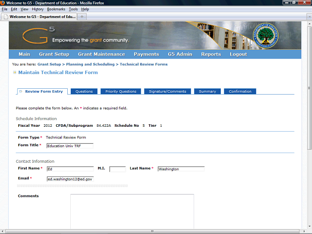 Screen image of this step