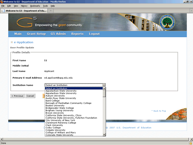 Screen image of this step