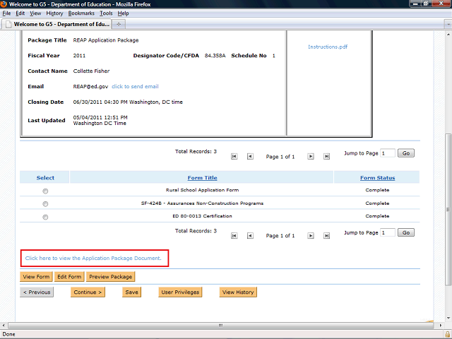Screen image of this step