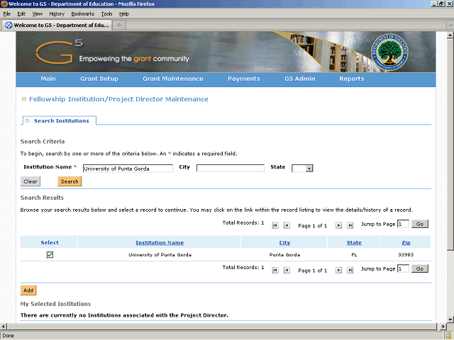 Screen image of this step