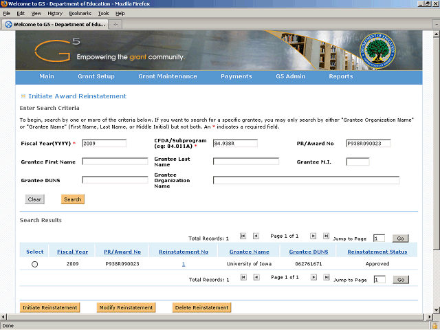 Screen image of this step
