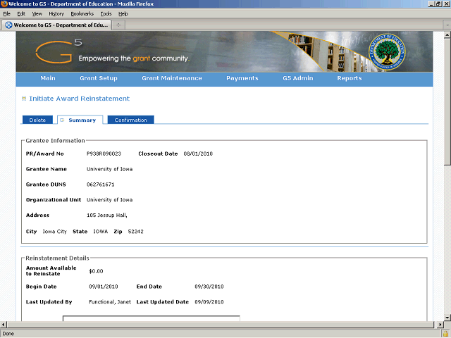 Screen image of this step