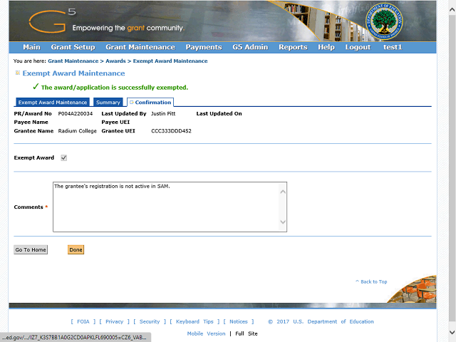 Screen image of this step