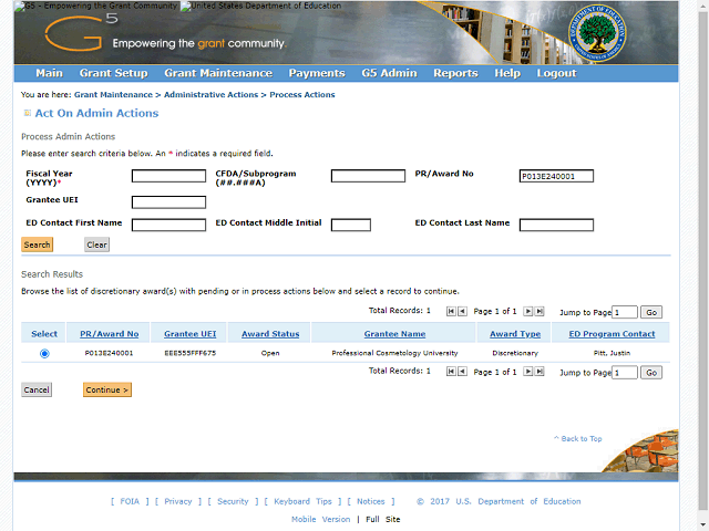 Screen image of this step