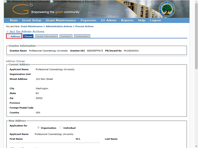 Screen image of this step