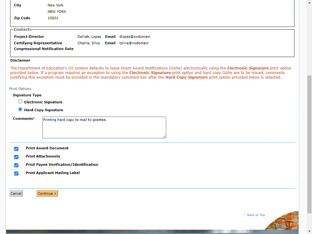 Screen image of this step