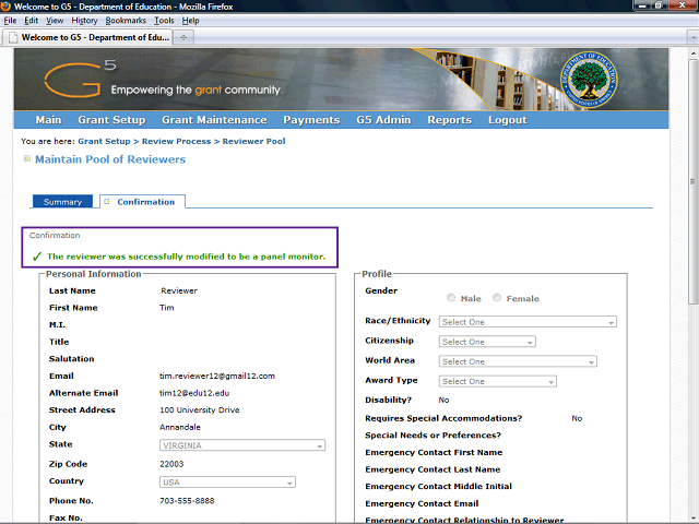 Screen image of this step
