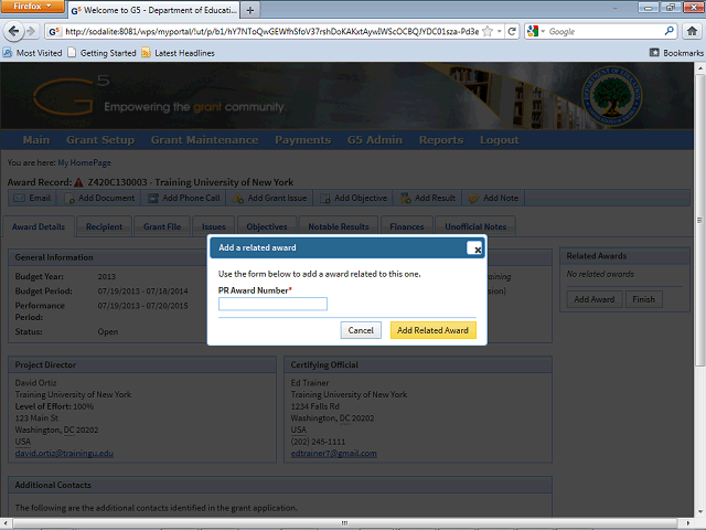 Screen image of this step