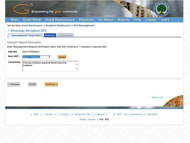 Screen image of this step