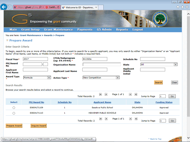 Screen image of this step