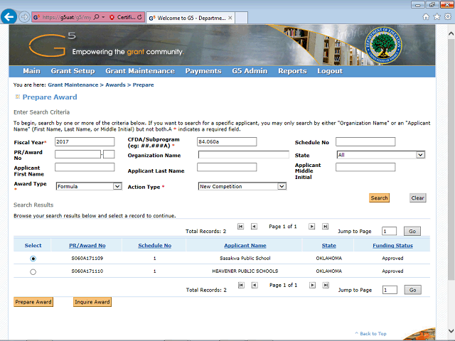 Screen image of this step