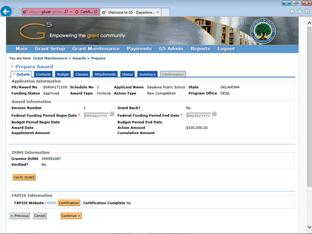 Screen image of this step