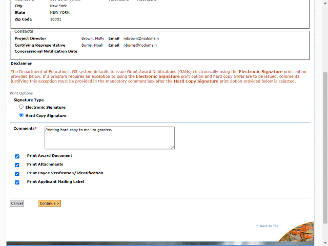 Screen image of this step