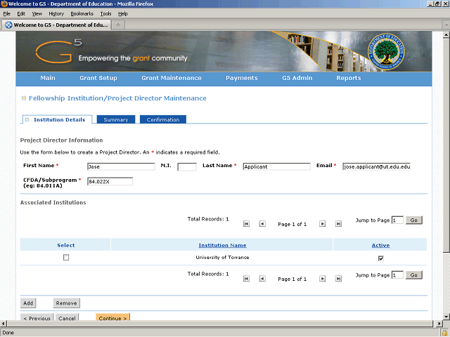 Screen image of this step