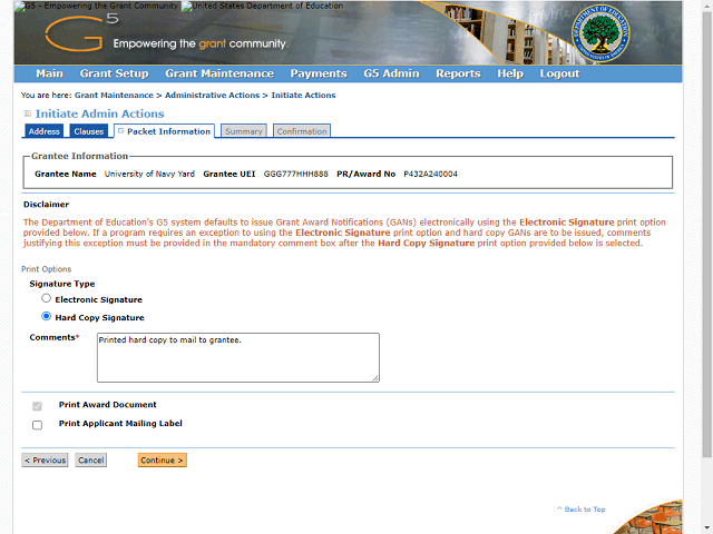 Screen image of this step