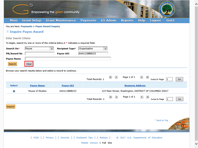 Screen image of this step