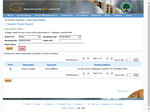 Screen image of this step