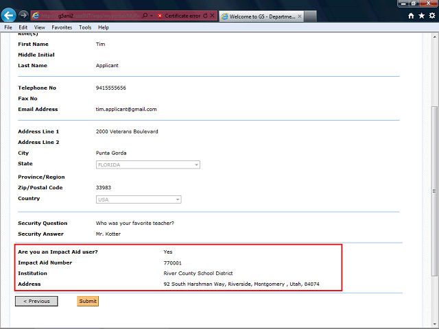Screen image of this step