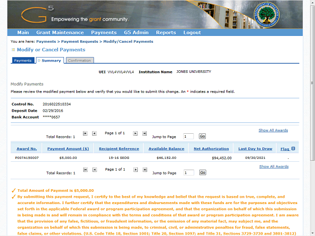 Screen image of this step
