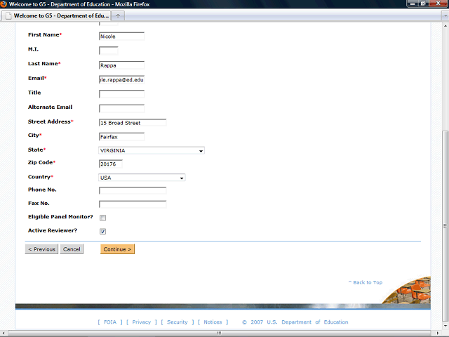 Screen image of this step