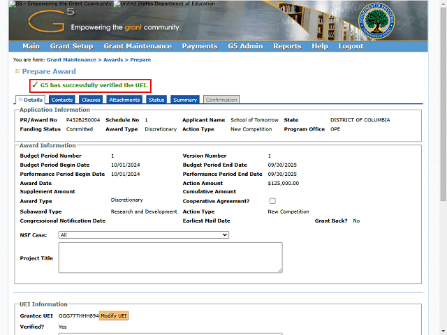Screen image of this step