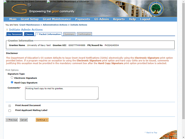 Screen image of this step