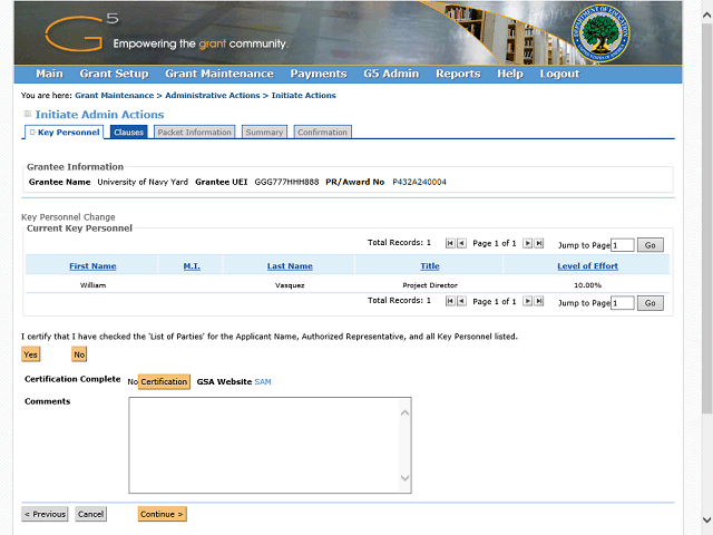Screen image of this step