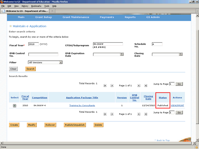 Screen image of this step