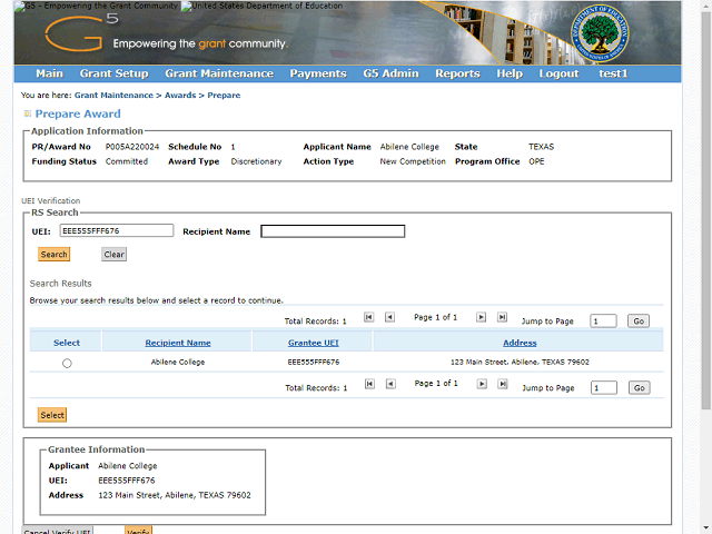 Screen image of this step
